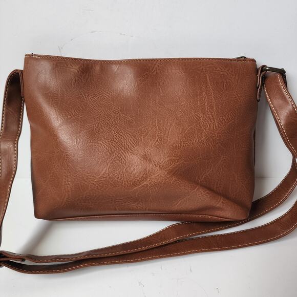 BOC Born Concept Purse Cross Body Boho Shoulder Bag Embossed Saddle Brown - Picture 5 of 16